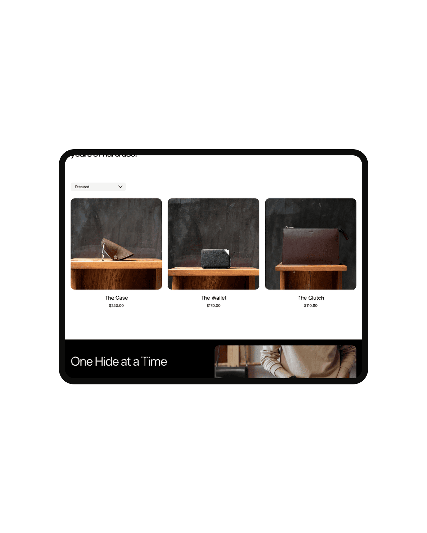 Sort by Price plugin for Squarespace – a "Sort by" dropdown above a shop product grid, shown on an iPad mockup