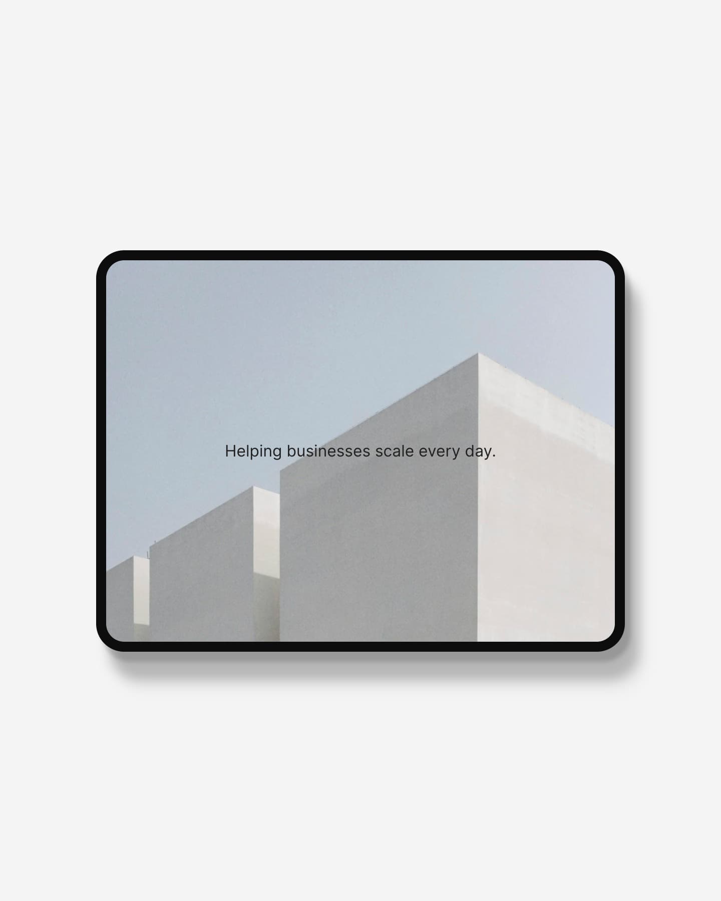 Word Loop plugin for Squarespace — inline looping words over an editorial backdrop, shown on an iPad mockup