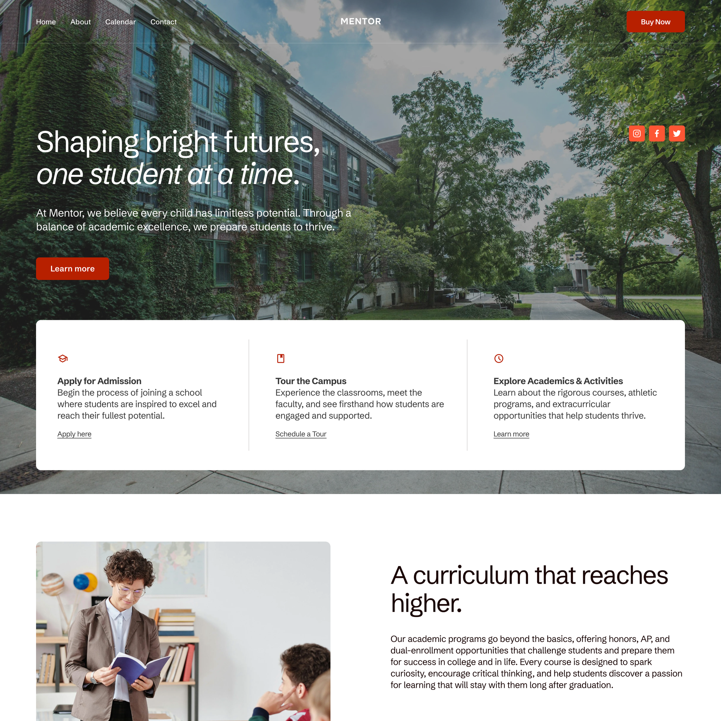 Mentor – Education Website Template